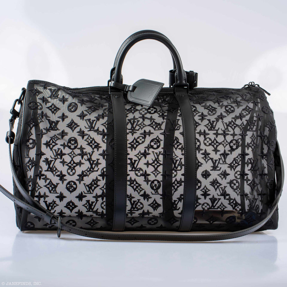 Louis Vuitton x Virgil Abloh Keepall 50 Bandouliere Black Monogram Mesh