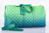 Louis Vuitton x Virgil Abloh Keepall 50B Blue and Green Monogram Taurillon Illusion Silver Hardware