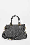 Louis Vuitton Dark Grey Monogram Denim 'Cabby' Zip Bag with Strap