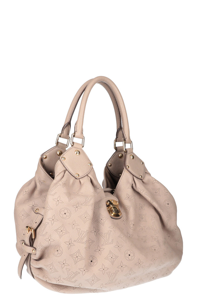 LOUIS VUITTON L Hobo Bag Mahina Leather Greige