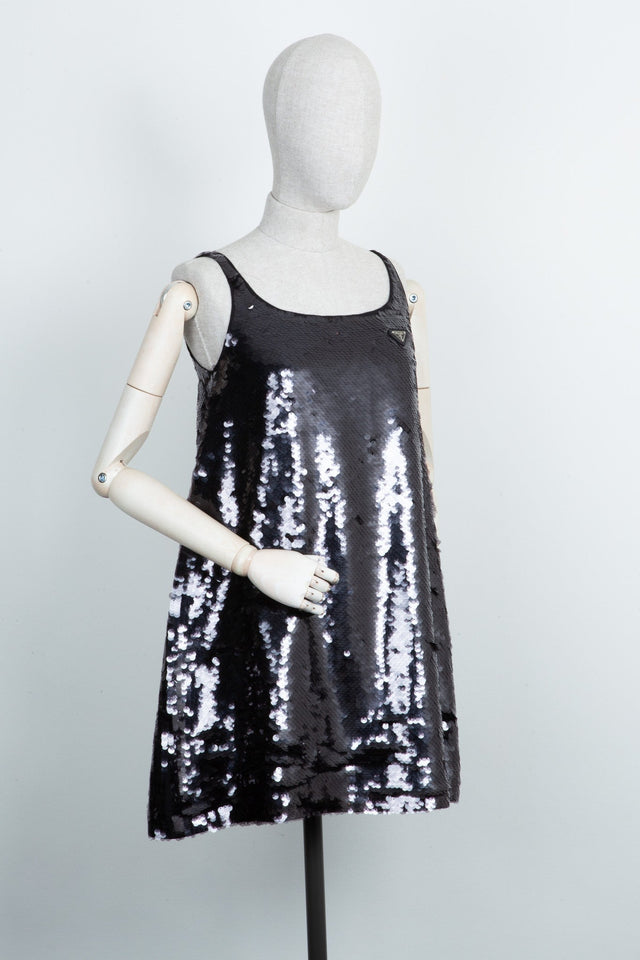 PRADA Dress Sequin Black