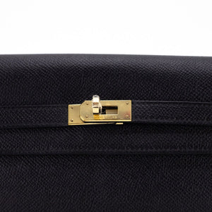 Hermes Kelly Full Size Classic Wallet Black - [R] Stamp