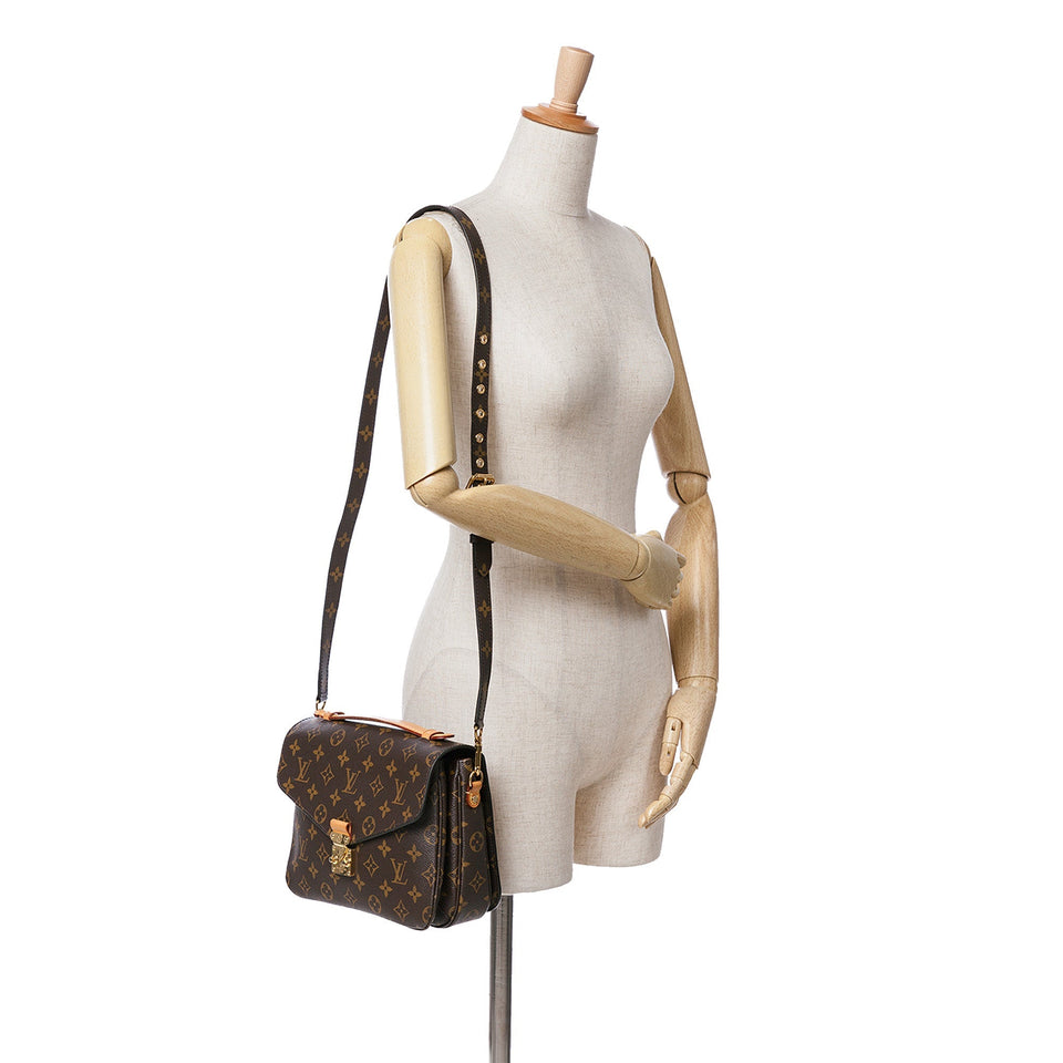 Brown Louis Vuitton Monogram Pochette Metis Satchel