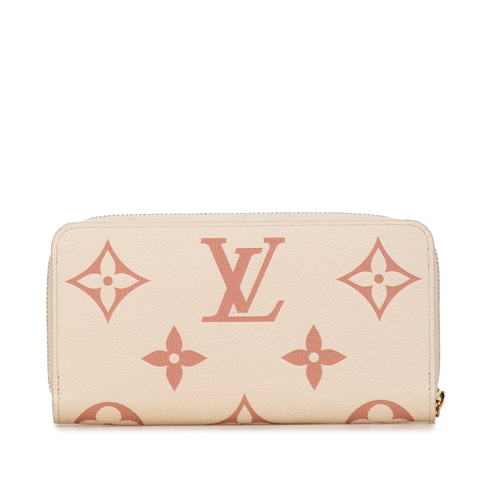 Cream Louis Vuitton Monogram Bicolor Empreinte Giant Zippy Wallet