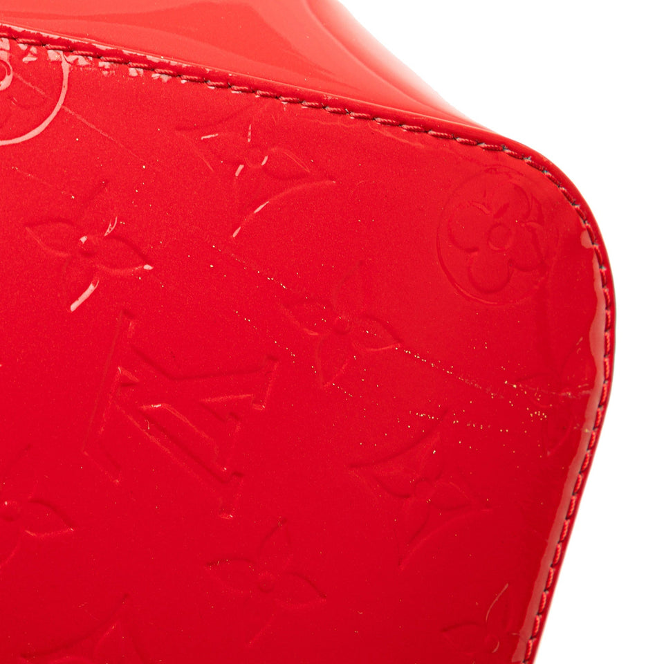 Red Louis Vuitton Monogram Vernis Pasadena Satchel