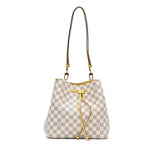White Louis Vuitton Damier Azur Neonoe MM Bucket Bag