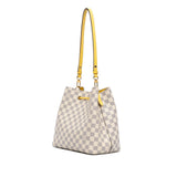 White Louis Vuitton Damier Azur Neonoe MM Bucket Bag