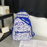 Men Cool School Backpacks Nylon Highschool Student Schoolbag Teens Graffiti Book Bag Women Rucksack Travel Bag Big Preppy Schoolbag