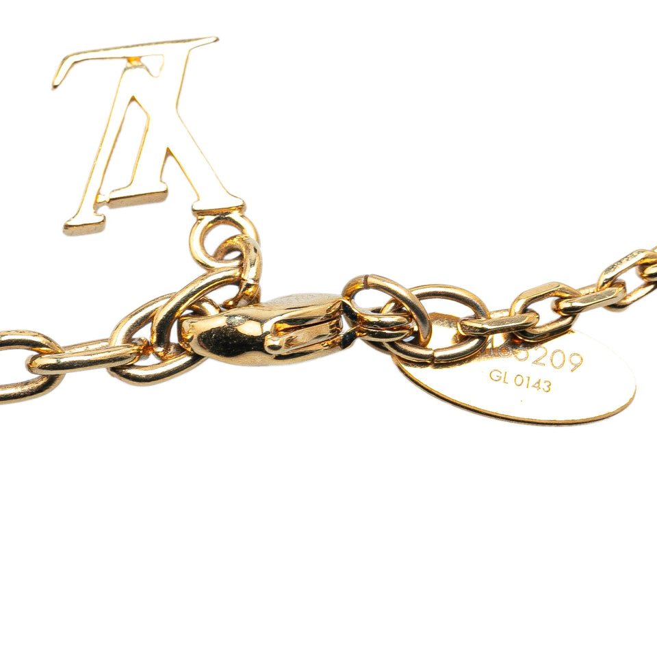 Gold Louis Vuitton Gold Plated Gamble Crystal Bracelet