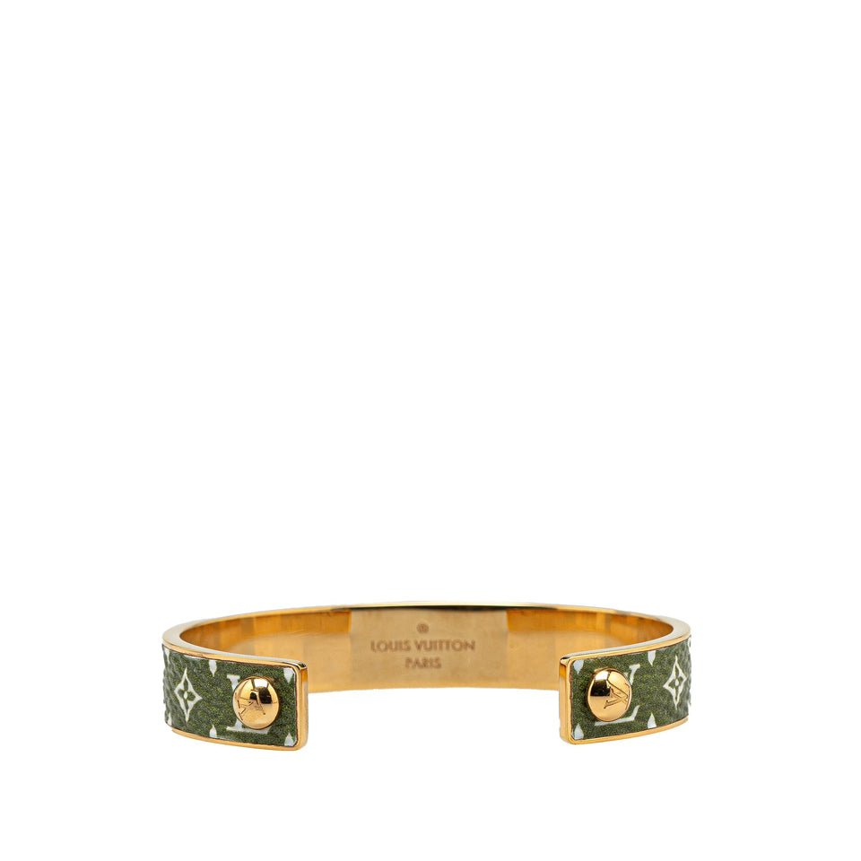 Green Louis Vuitton Gold Plated Monogram Canvas Escale Wild Bracelet