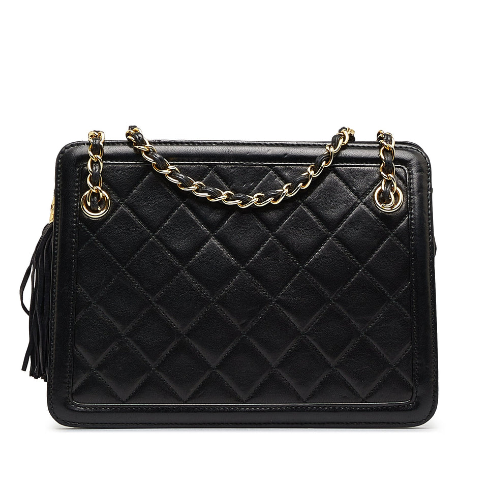 Chanel Shoulder Bag Black Lambskin Gold