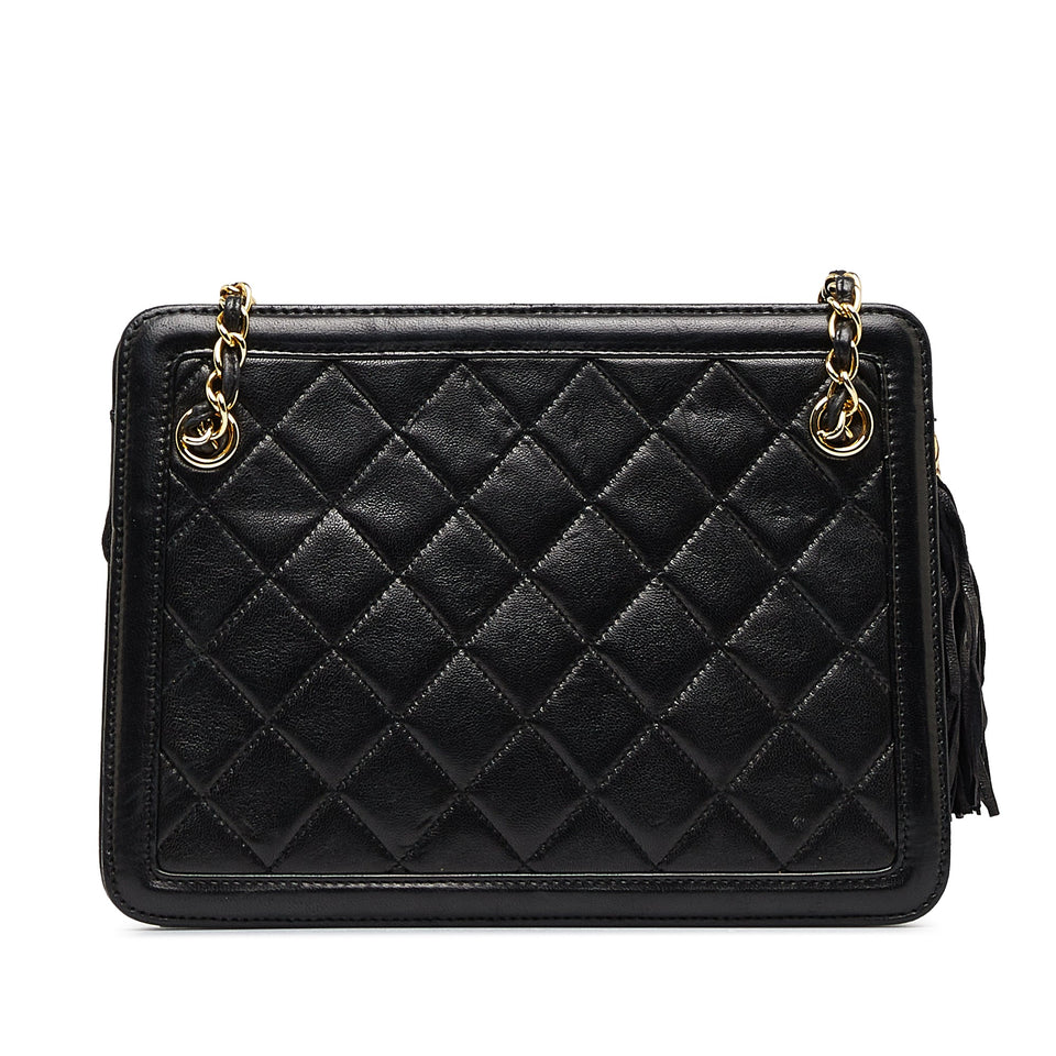Chanel Shoulder Bag Black Lambskin Gold
