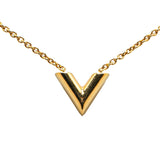 Gold Louis Vuitton Gold Plated Essential V Necklace