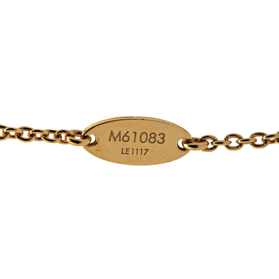 Gold Louis Vuitton Gold Plated Essential V Necklace