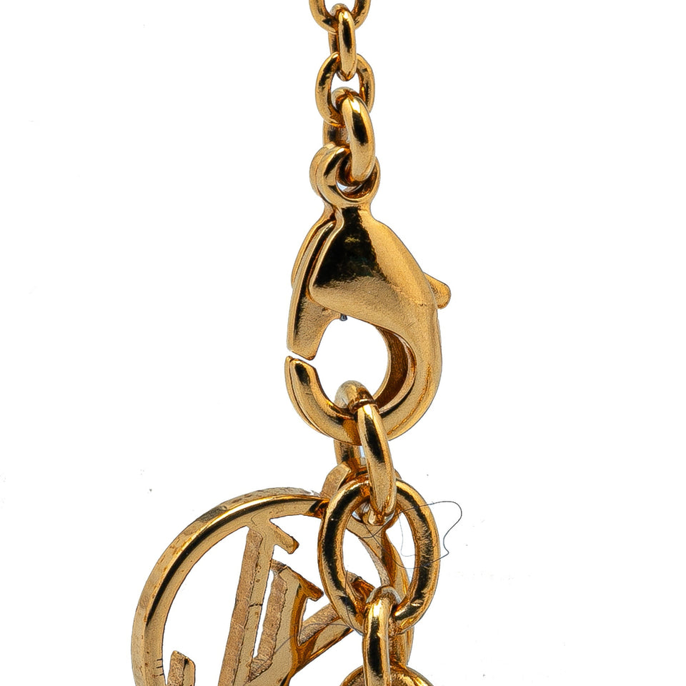 Gold Louis Vuitton Gold Plated Essential V Necklace