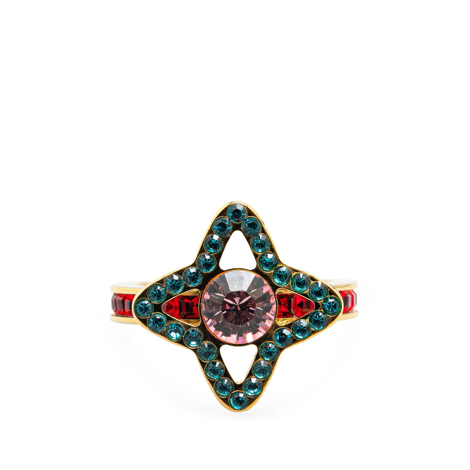 Gold Louis Vuitton Gold Plated Rhinestone Berg Eye Candy Ring