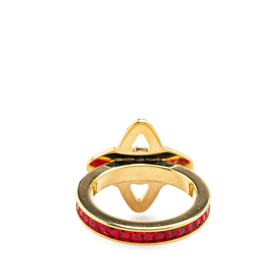 Gold Louis Vuitton Gold Plated Rhinestone Berg Eye Candy Ring