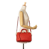 Red Louis Vuitton Monogram Empreinte Speedy Bandouliere 25 Satchel