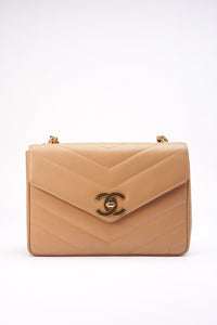 Chanel Jumbo Classic Flap Bag in Caviar Beige Leather