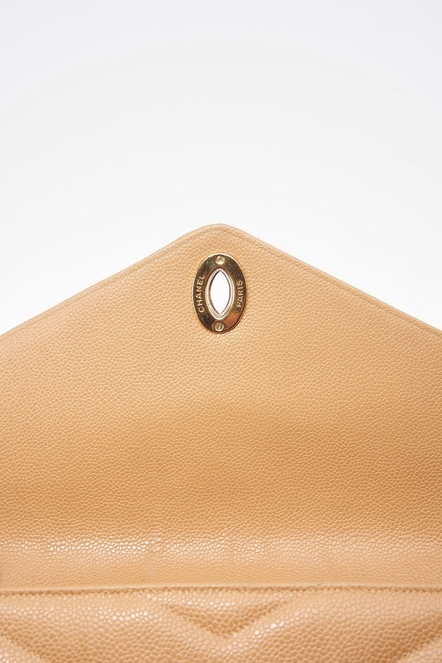 Chanel Jumbo Classic Flap Bag in Caviar Beige Leather