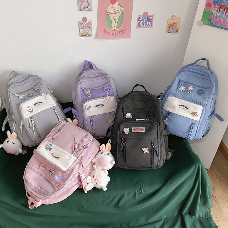 School Backpacks for Girls Purple Women College School Bag for Teenage ...