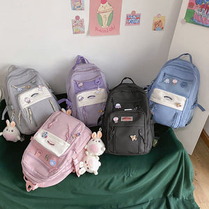 School Backpacks for Girls Purple Women College School Bag for Teenage Girls Cute Casual Bookbags Travel Nylon Waterproof Backpack