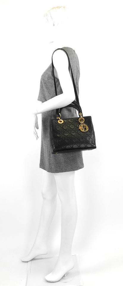 Lady Dior Medium Lambskin Leather Bag