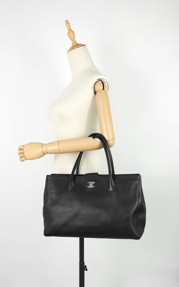 Chanel Cerf Executive Caviar Leather Tote Bag