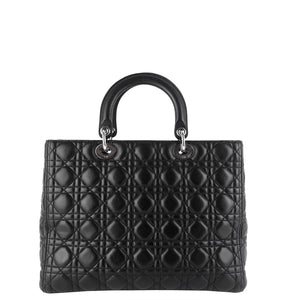 Lady Dior Large Cannage Quilted Lambskin Leather Bag