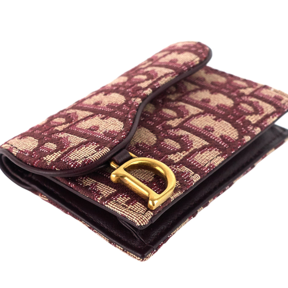 Saddle Lotus Dior Oblique Jacquard Wallet