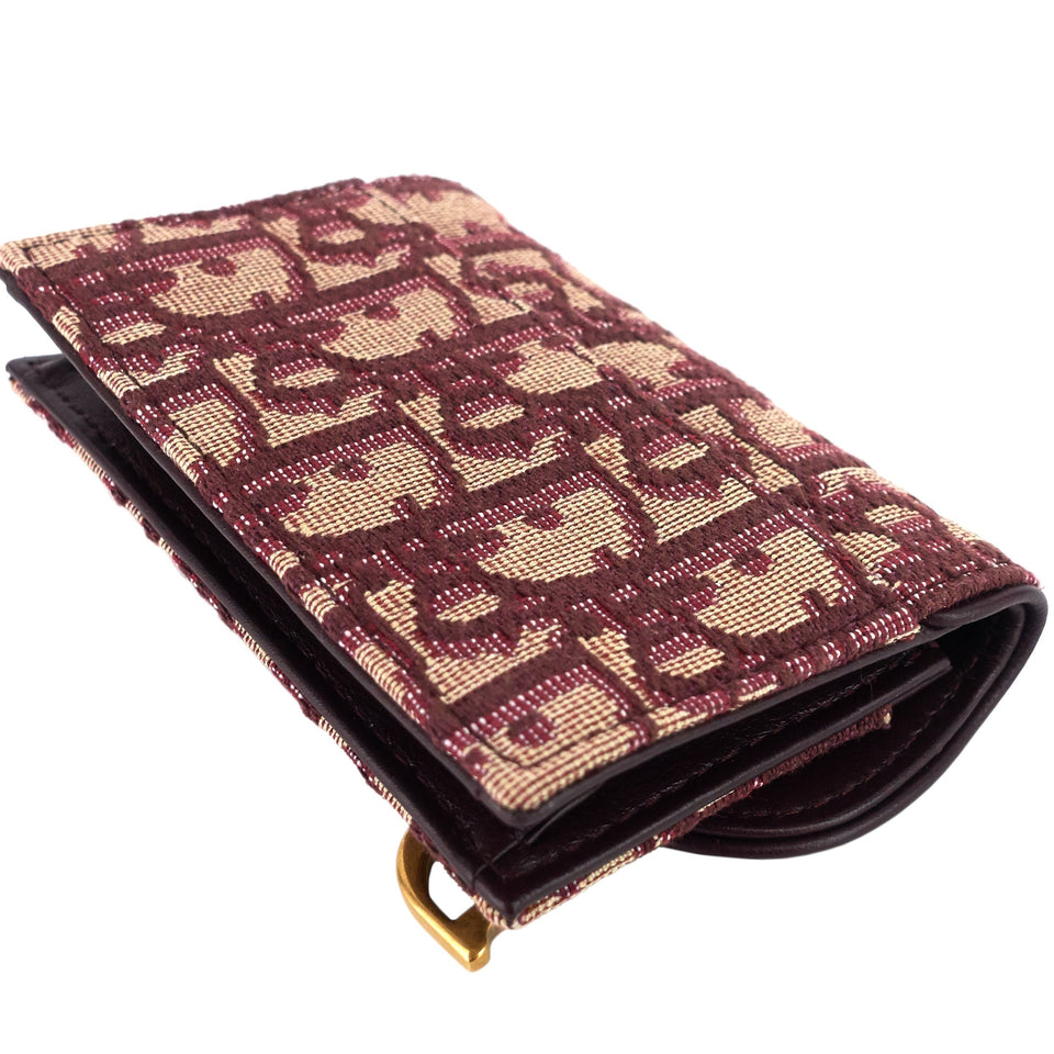 Saddle Lotus Dior Oblique Jacquard Wallet