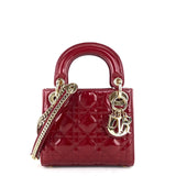 Lady Dior Mini Patent Leather Bag