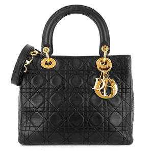 Lady Dior Medium Lambskin Leather Bag