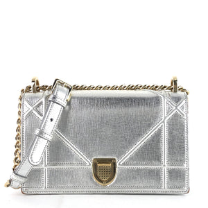 Diorama Metallic Leather Flap Bag