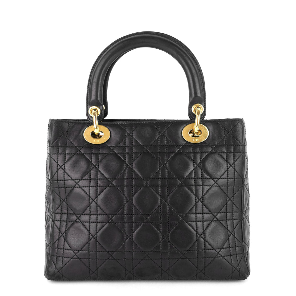 Lady Dior Medium Lambskin Leather Bag