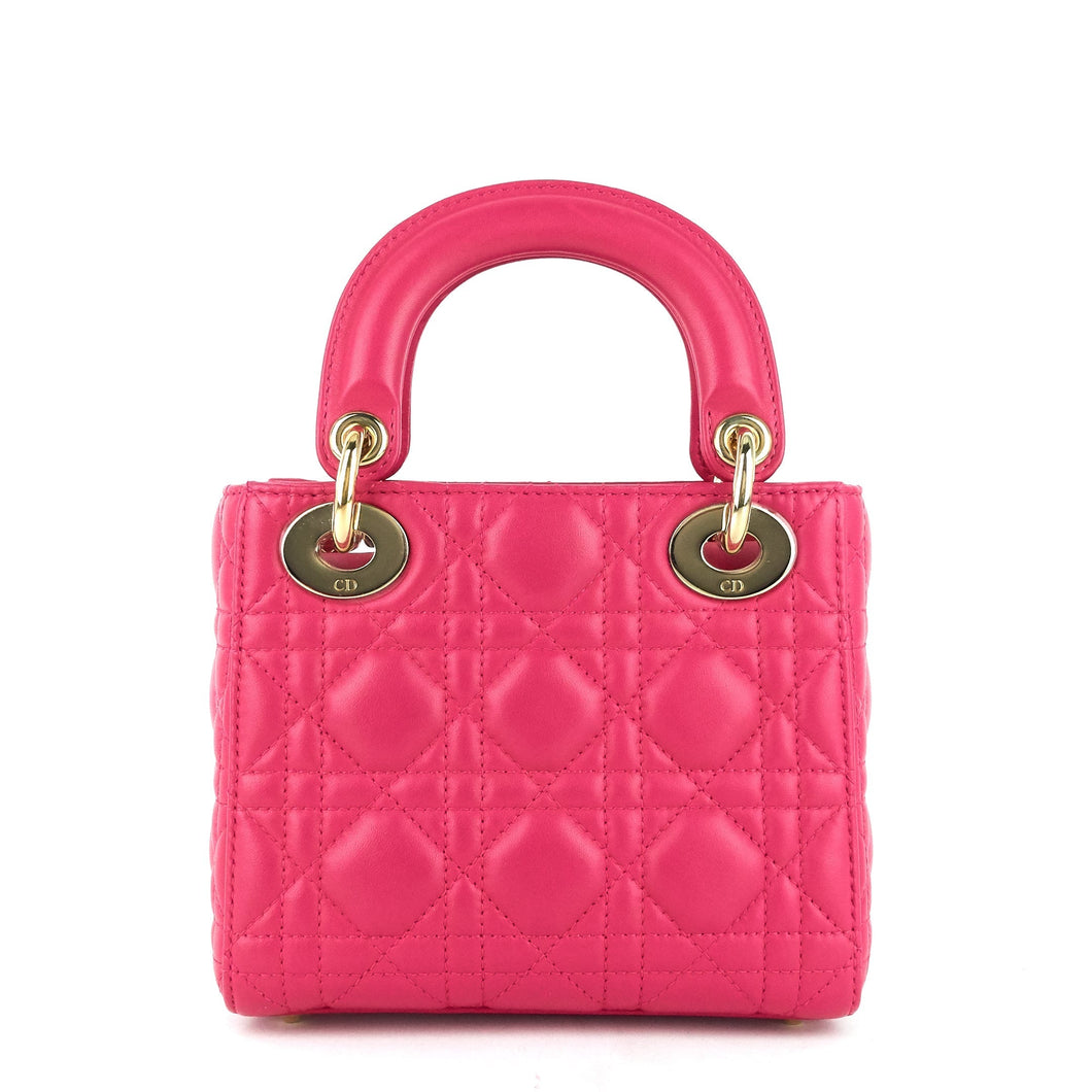 Lady Dior Mini Cannage Lambskin Leather Bag