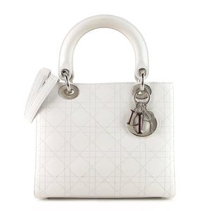 Lady Dior Medium Lambskin Handbag with Strap