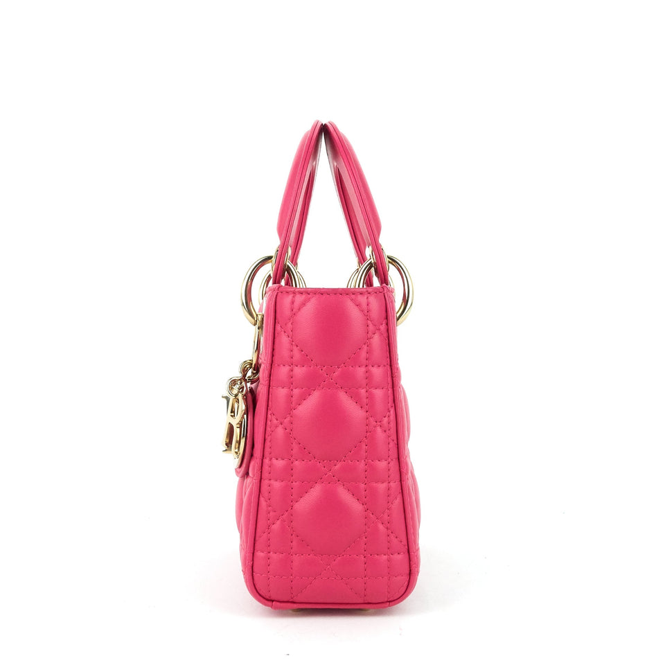 Lady Dior Mini Cannage Lambskin Leather Bag