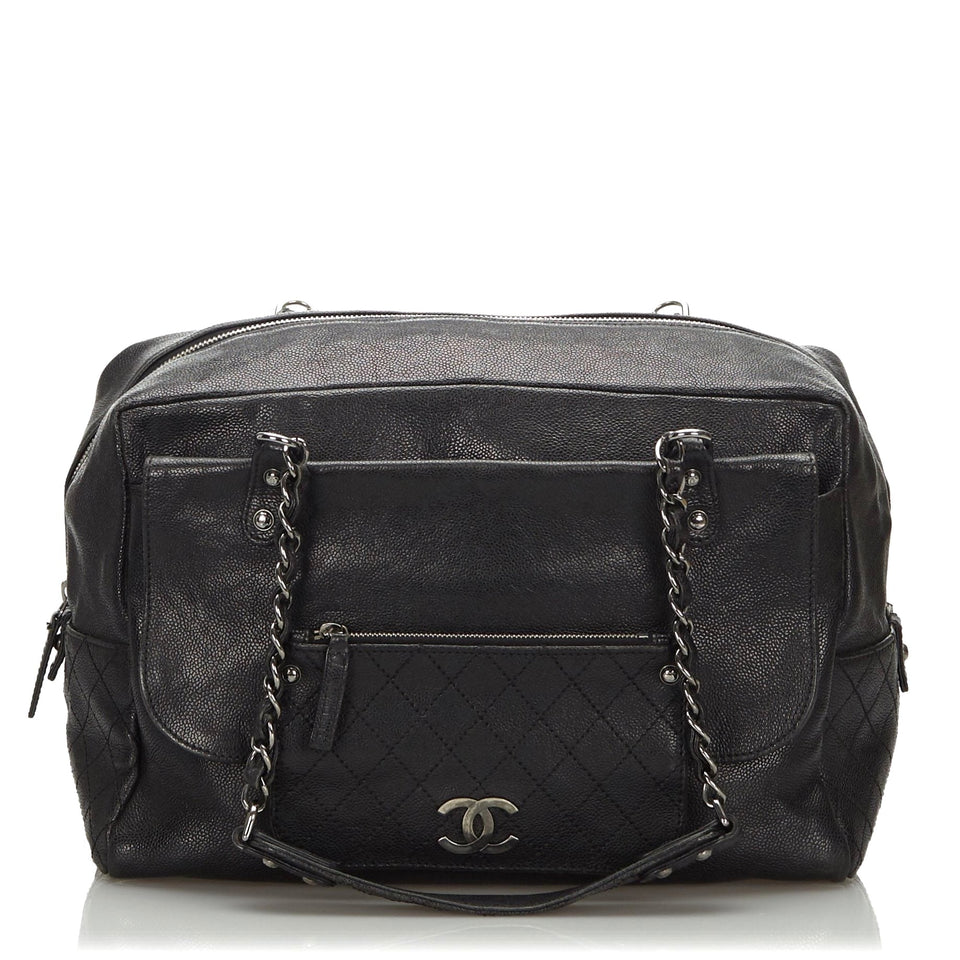Chanel Dark Brown Leather Pocket in the City Shoulder Bag