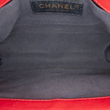 Chanel Boy Flap Medium Red Chevron Lambskin Gold
