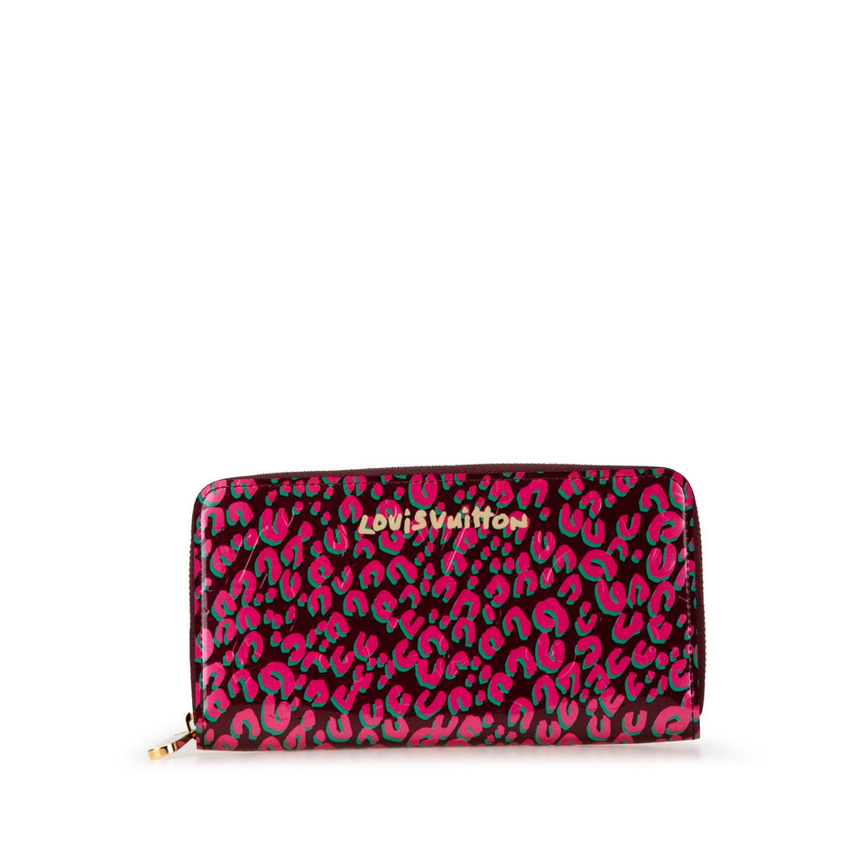Pink Louis Vuitton Stephen Sprouse Monogram Vernis Leopard Zippy Wallet