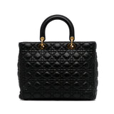 Dior Lady Dior Large Black Cannage Quilted Leather