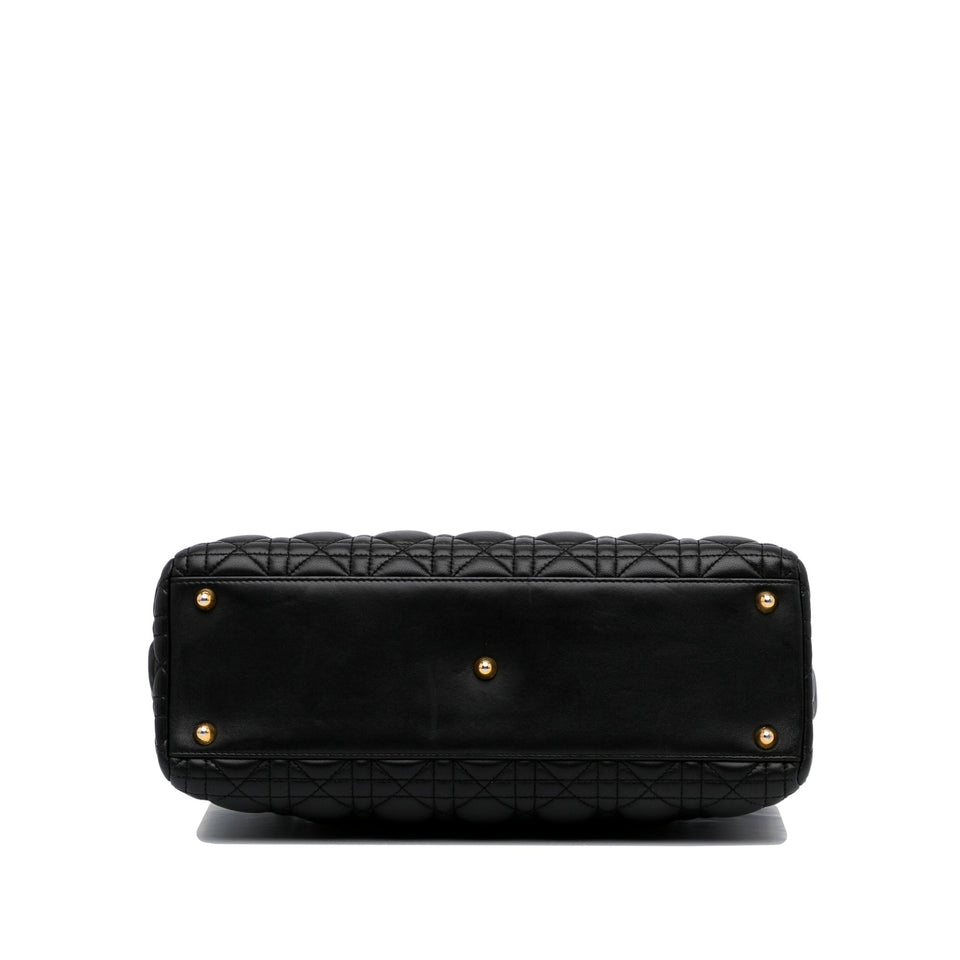 Dior Lady Dior Large Black Cannage Quilted Leather