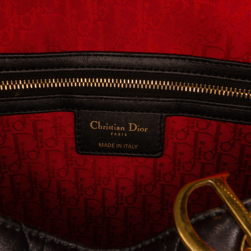 Dior Lady Dior Large Black Cannage Quilted Leather