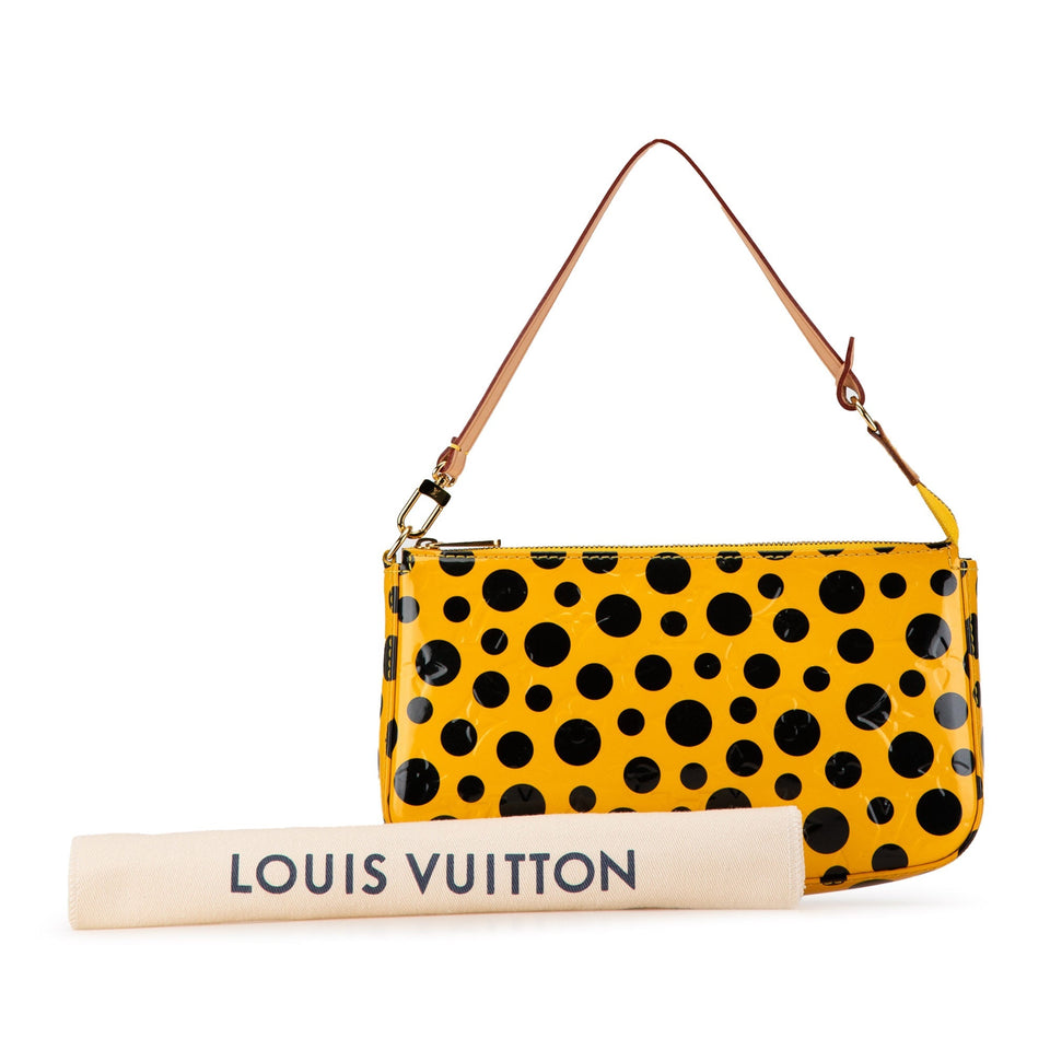 Yellow Louis Vuitton x Yayoi Kusama Monogram Vernis Dots Infinity Pochette Accessoires Shoulder Bag