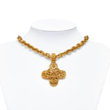 CHANEL Cross Pendant Necklace Costume Necklace