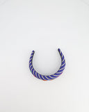 Prada Blue Striped Headband with Embroidery Details