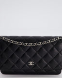 Chanel Black Wallet on Chain in Caviar with Silver Hardware