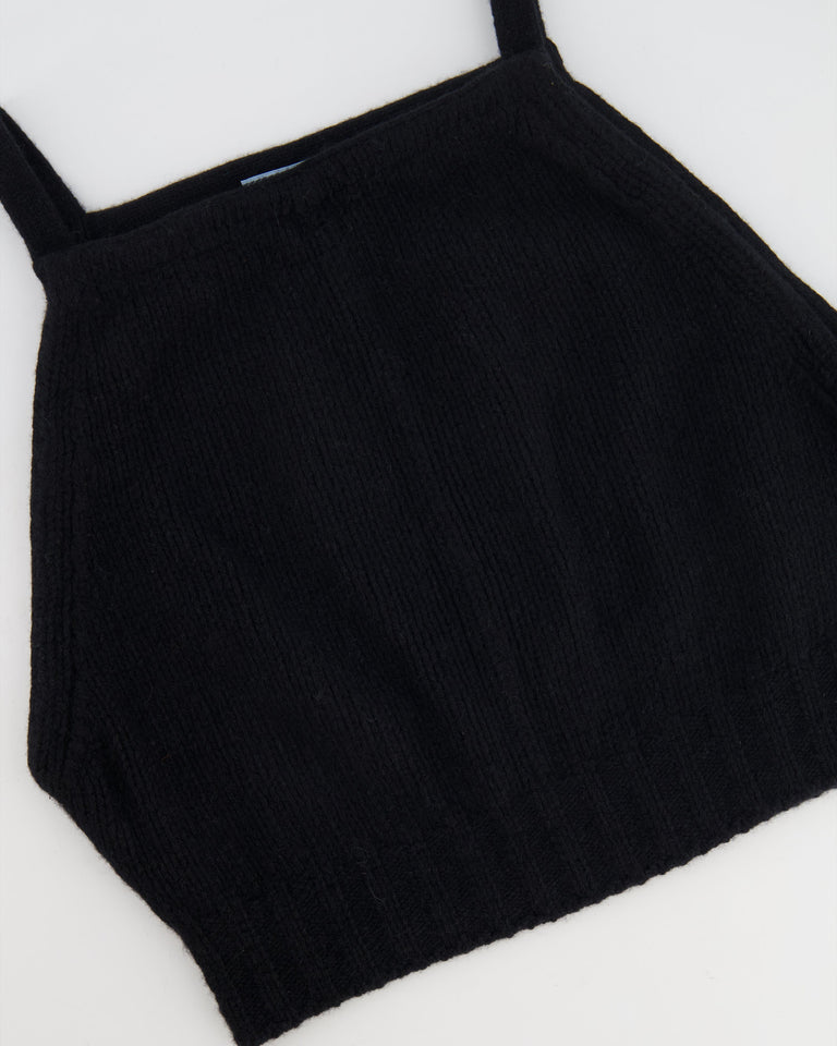 Prada Black Wool and Cashmere Crop Top Size IT 38 (UK 6)