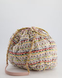 Chanel Limited Edition Multi-Colour Tweed Chesterfield Bucket Bag with Brushed Gold Ring Detail